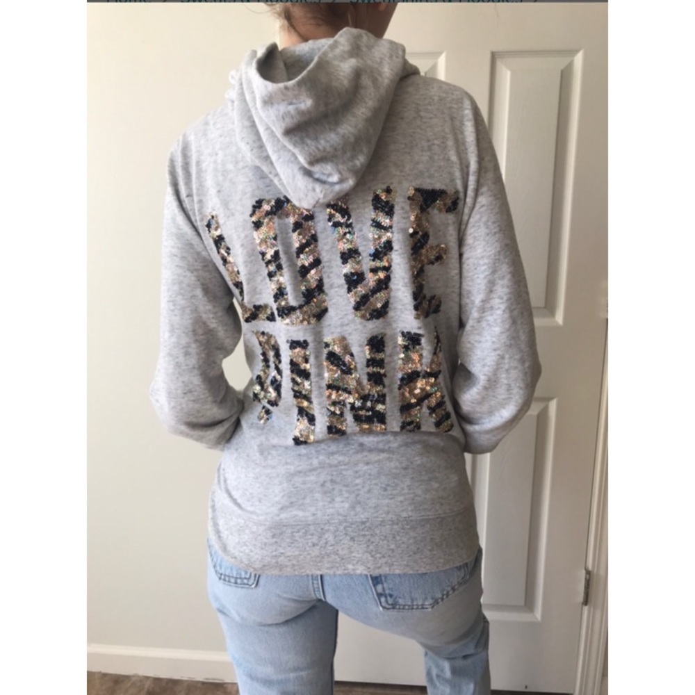 Victoria Secret Love Pink Sequin Sweater
